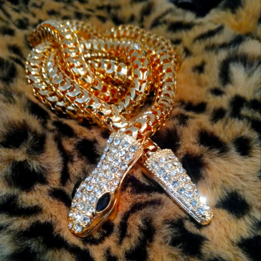 Gold Tone Magnetic Snake Necklace, Bracelet Or Tie